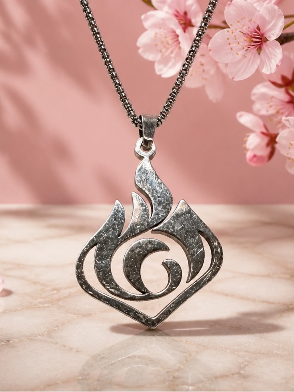 Flame Cutout Pendant Necklace - Women's Jewelry